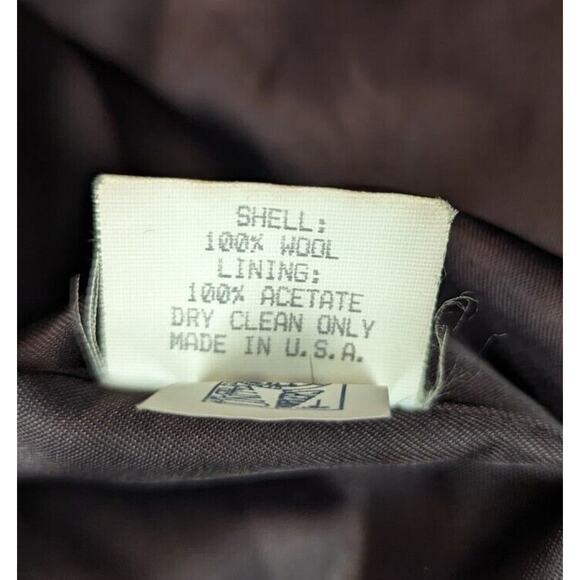 Vintage Kristen Blake Wool Fur Trimmed Burgundy Button Pea Coat Size S - Picture 14 of 14